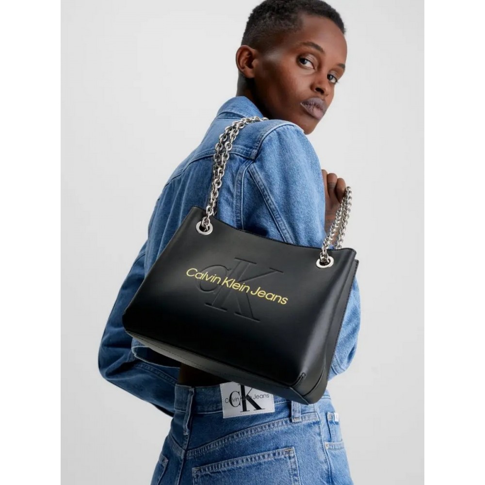 CALVIN KLEIN Shopping bag leather Black [Woman] Elsa Boutique