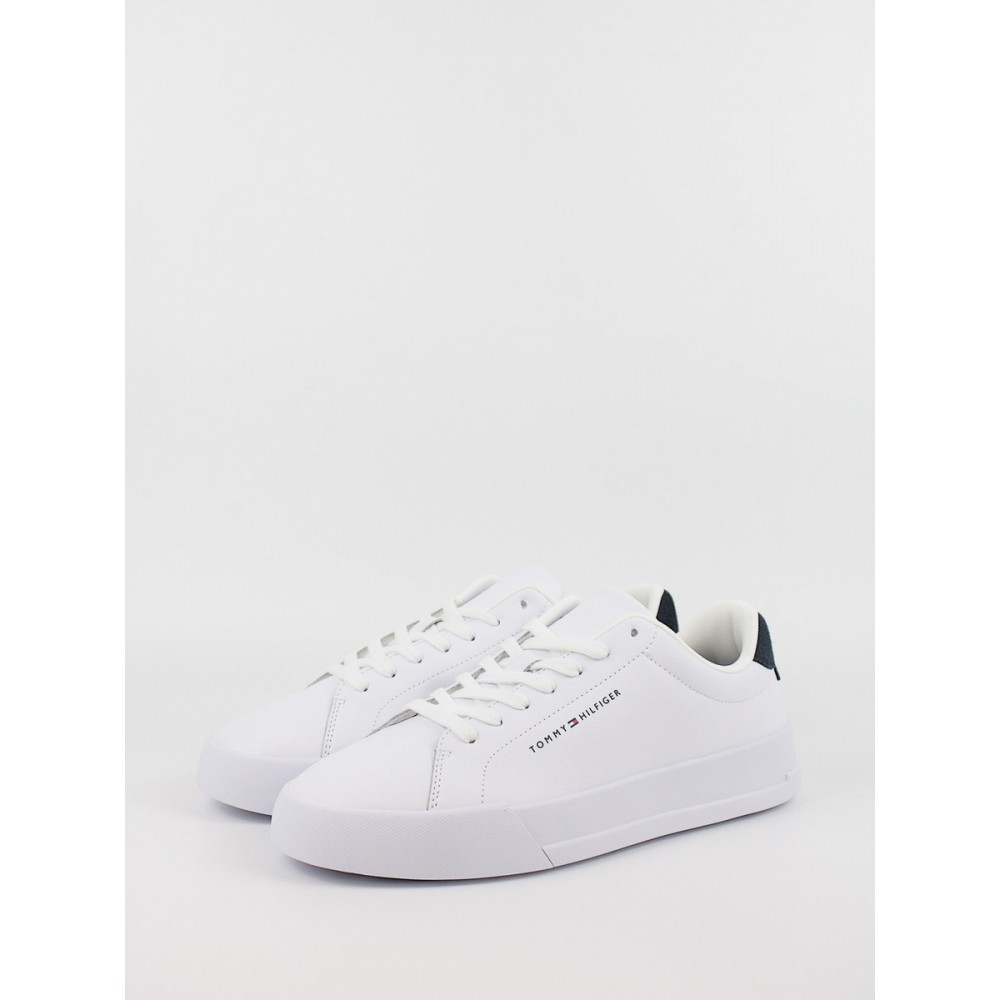 Men Sneaker Tommy Hilfiger Th Court Leather Grain Ess FM0FM05297-0LE White