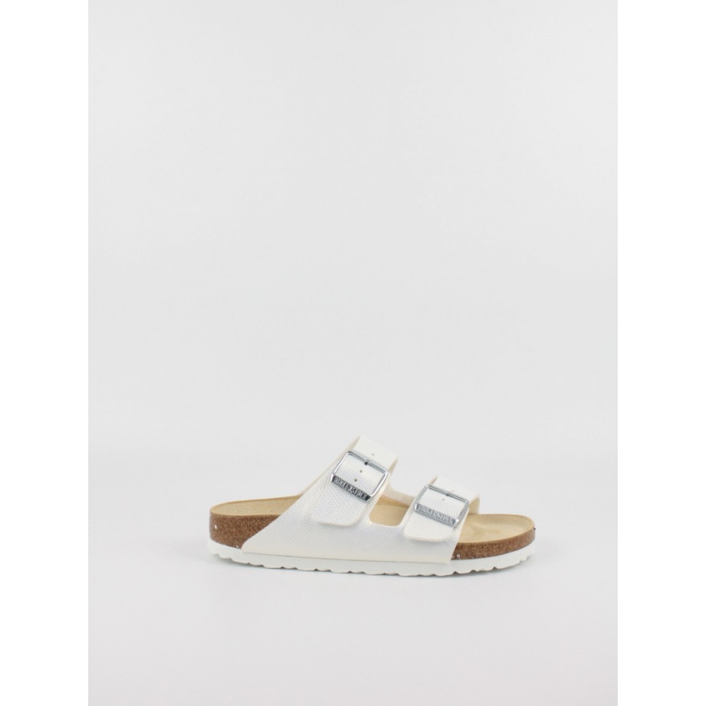 Women's Sandals Birkenstock Arizona Birko-Flor 1026500 Shiny Lizard White