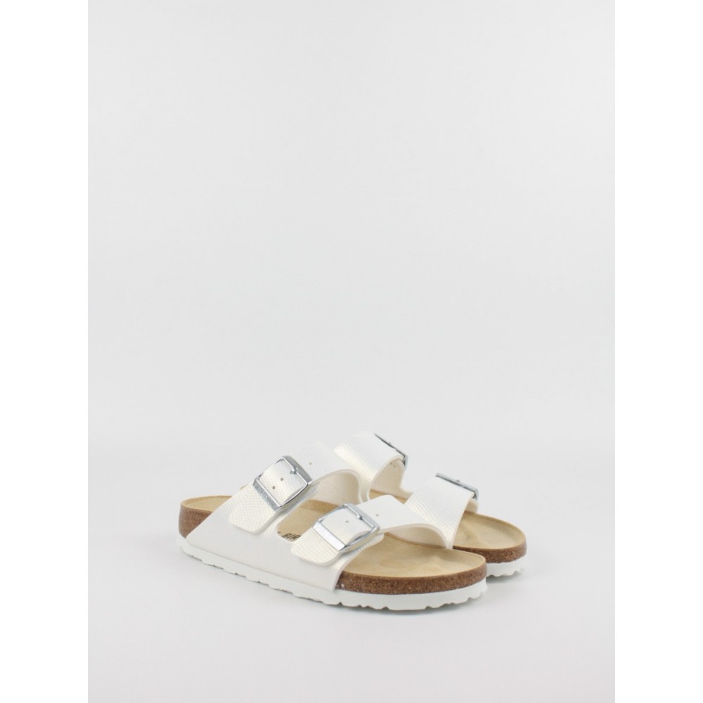 Women's Sandals Birkenstock Arizona Birko-Flor 1026500 Shiny Lizard White