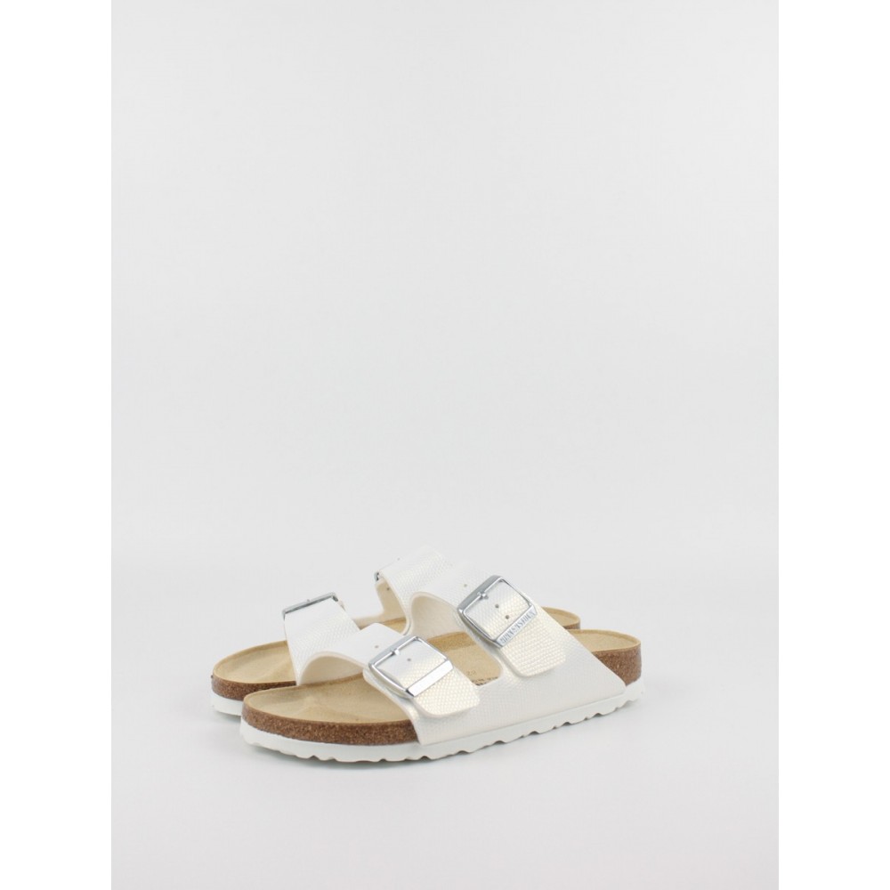 Women's Sandals Birkenstock Arizona Birko-Flor 1026500 Shiny Lizard White