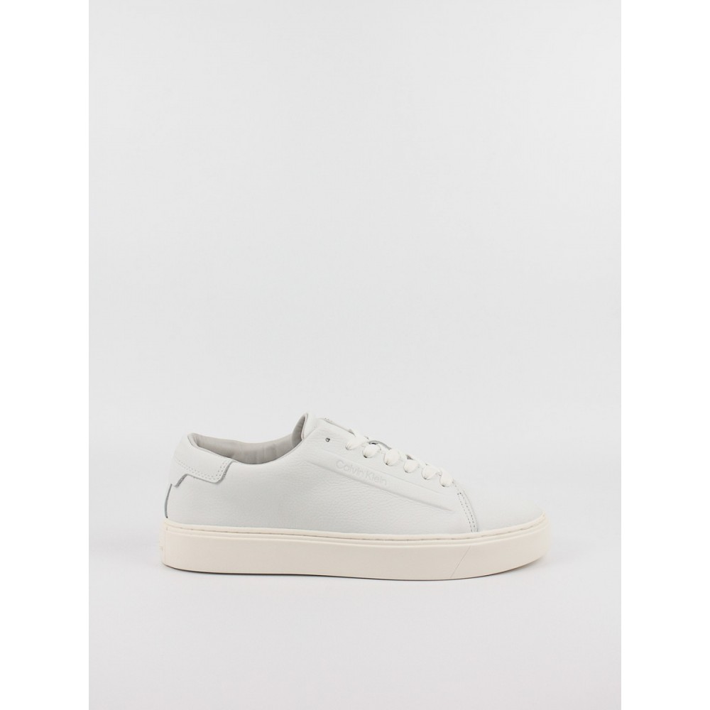 Men Sneaker Calvin KLein Low Top Lace Up Lth HM0HM01516-0Κ4 White