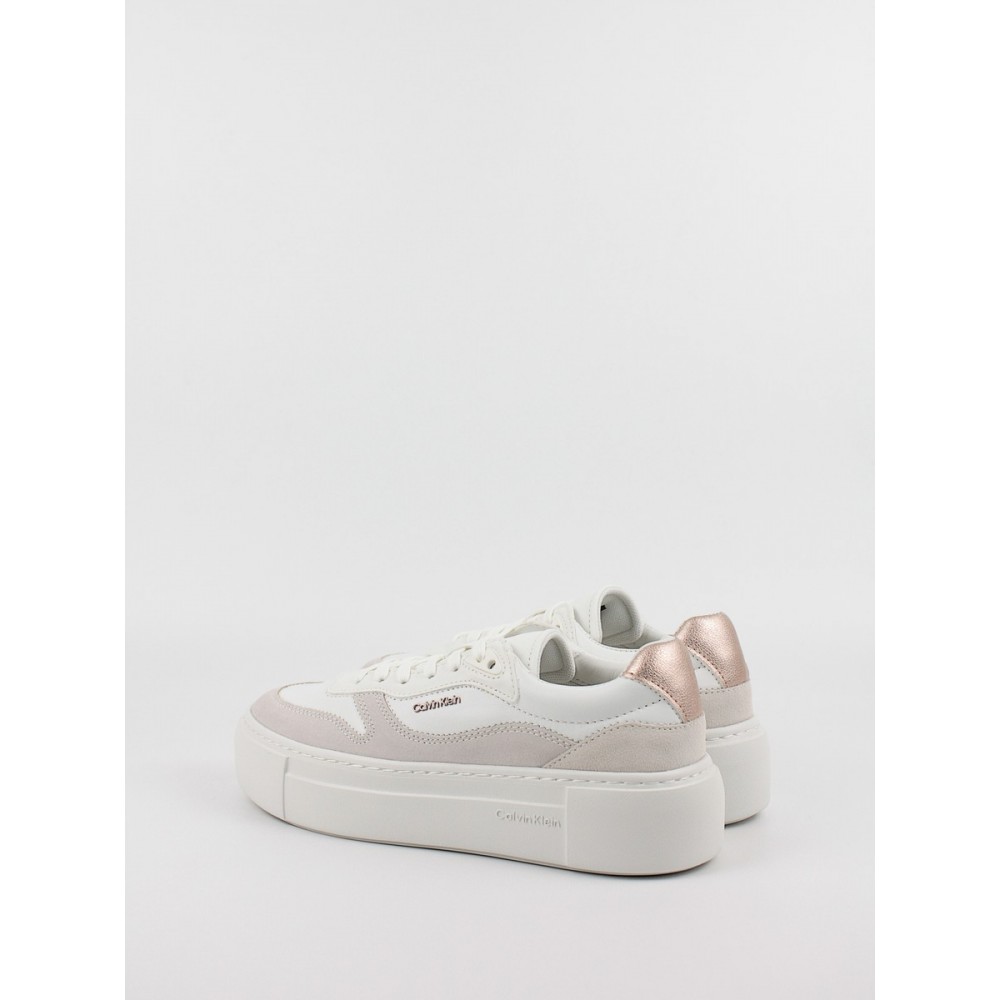 Women Sneaker Calvin KLein FF Cupsole Lace Up W/ML Mix M HW0HW02125-0K6 White