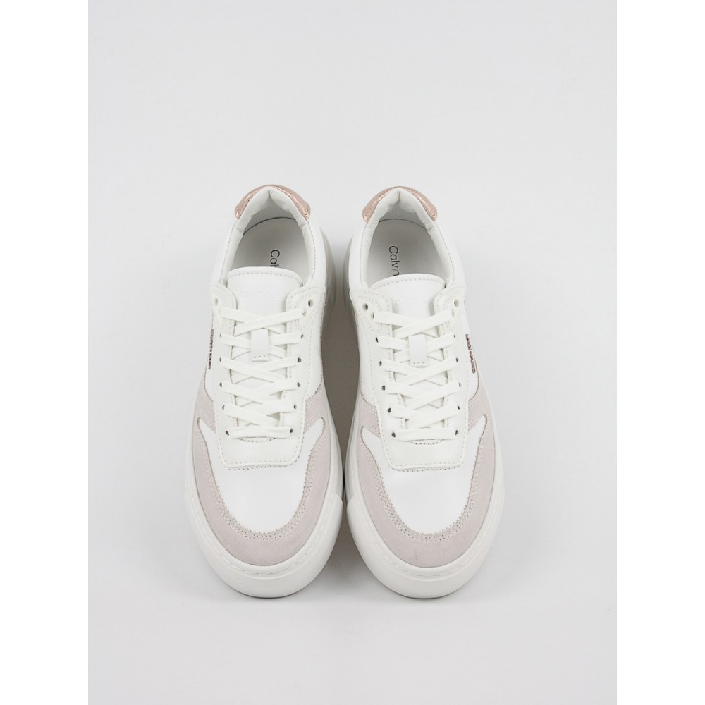 Women Sneaker Calvin KLein FF Cupsole Lace Up W/ML Mix M HW0HW02125-0K6 White