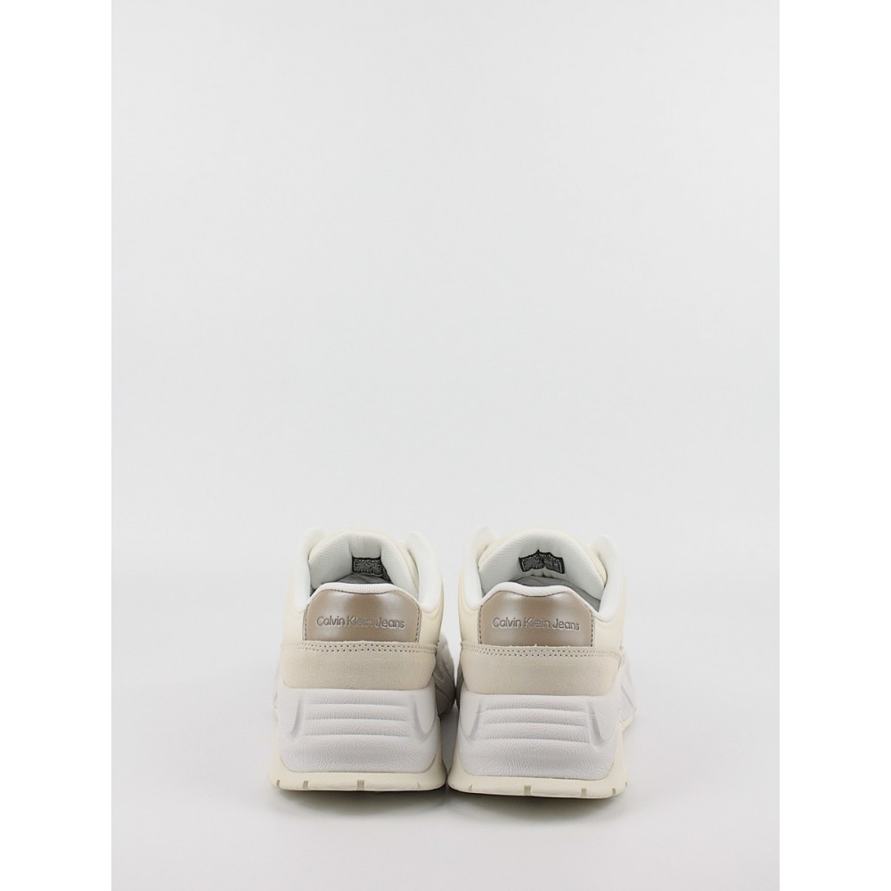 Women Sneaker Calvin KLein Chunky Runner Vibram Mix Nbs Mtr YW0YW01483-0LC Biege White