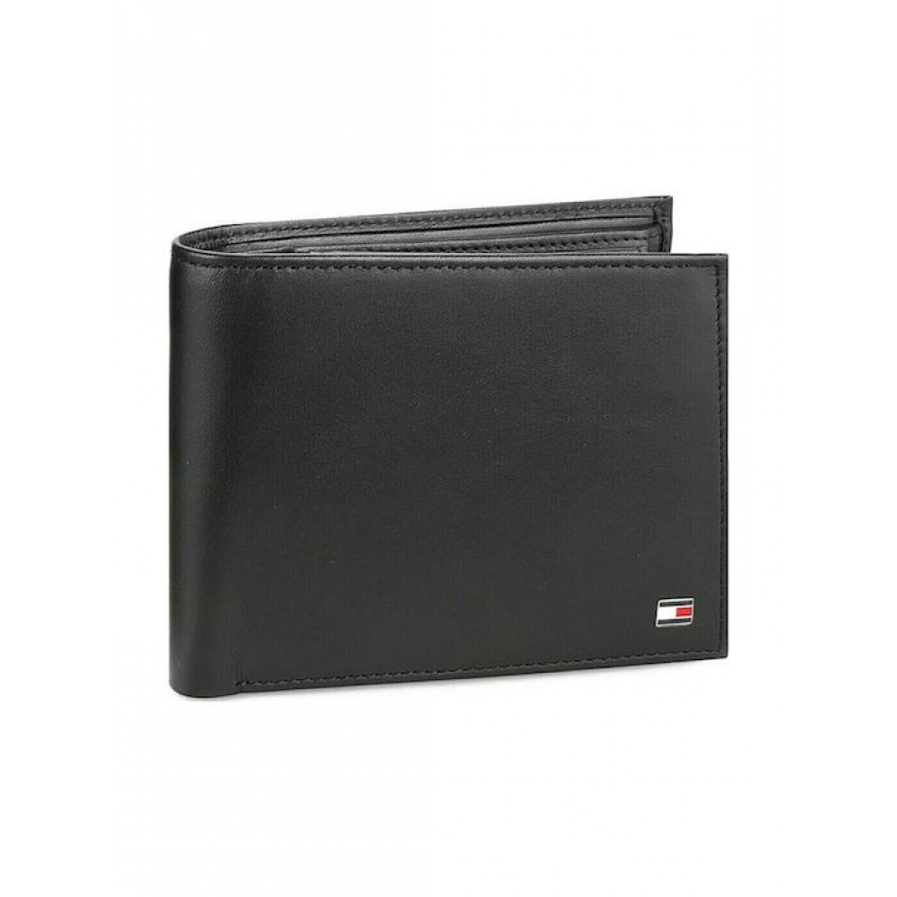 Men Wallet Tommy Hilfiger Eton Cc Flap And Coin Pocket AM0AM00652-002 Black