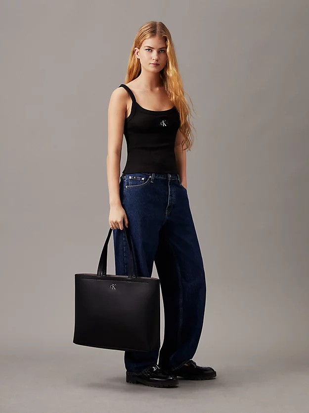Γυναικεία Τσάντα Calvin Klein Minimal MonogramSlim Tote 34 K60K612236-0GR Μαύρη