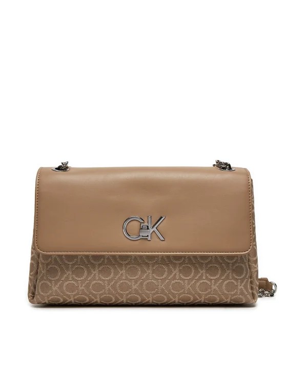 Γυναικεία Τσάντα Calvin Klein Re-Lock Conv Shoulder Bag Jqc K60K612641-0HE Μπεζ