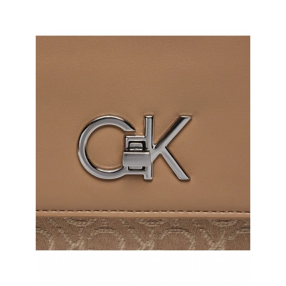 Γυναικεία Τσάντα Calvin Klein Re-Lock Conv Shoulder Bag Jqc K60K612641-0HE Μπεζ