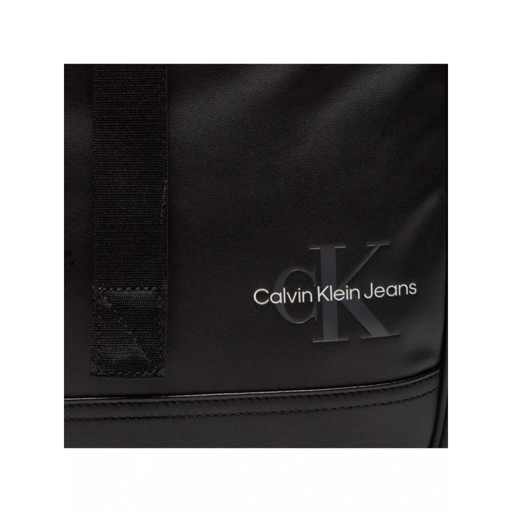 Ανδρικό Τσαντάκι Calvin klein Monogram Soft Rolltop BP43 K50K512033-BEH Μαύρο