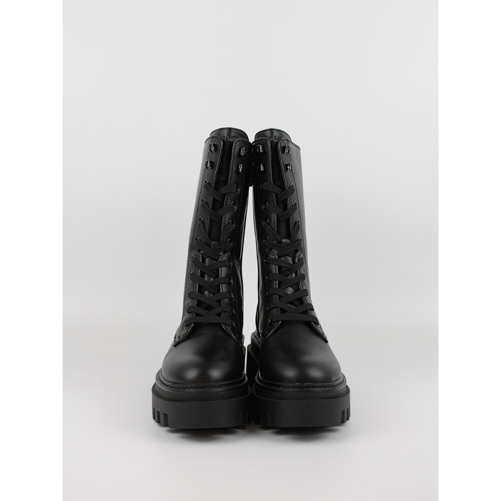 Γυναικεία Μπότα Calvin KLein Flatform Lace Up Boot Mg Lth YW0YW01544-0GJ Μαύρη