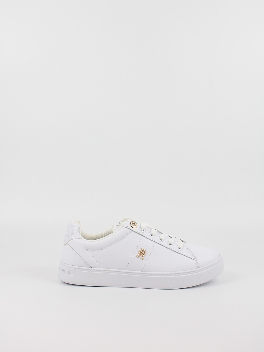 Women Sneaker Tommy Hilfiger Elevated Essent Sneaker Monogram FW0FW07999-TBS White