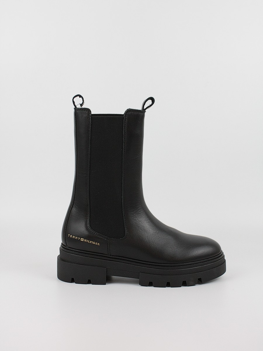 Γυναικεία Μποτάκια Tommy Hilfiger Monocromatic Chelsea Boot FW0FW06730-BDS Μαύρο