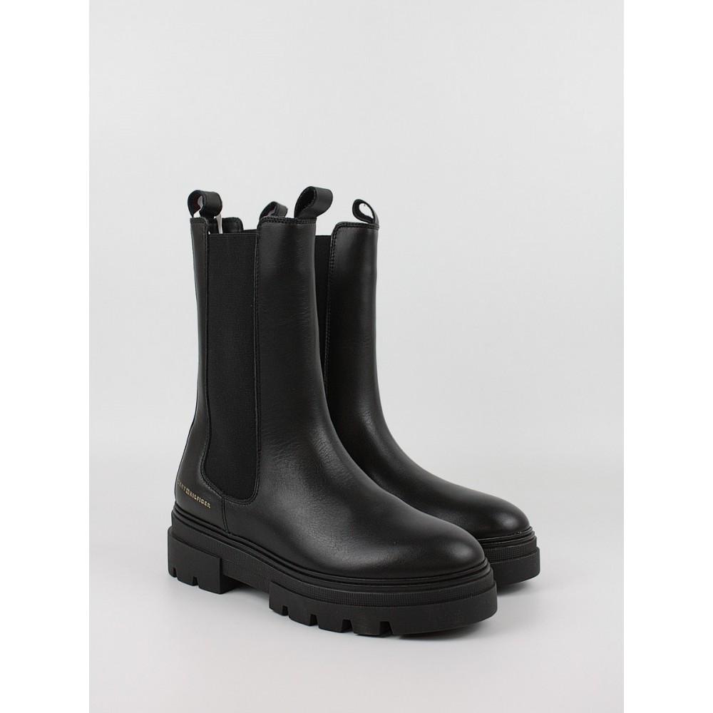 Γυναικεία Μποτάκια Tommy Hilfiger Monocromatic Chelsea Boot FW0FW06730-BDS Μαύρο