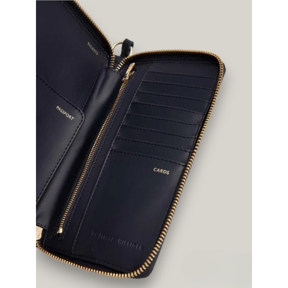 Γυναικείο Πορτοφόλι Tommy Hilfiger Th Distinct Travel Wallet Corp AW0AW16324-DW6 Μπλε