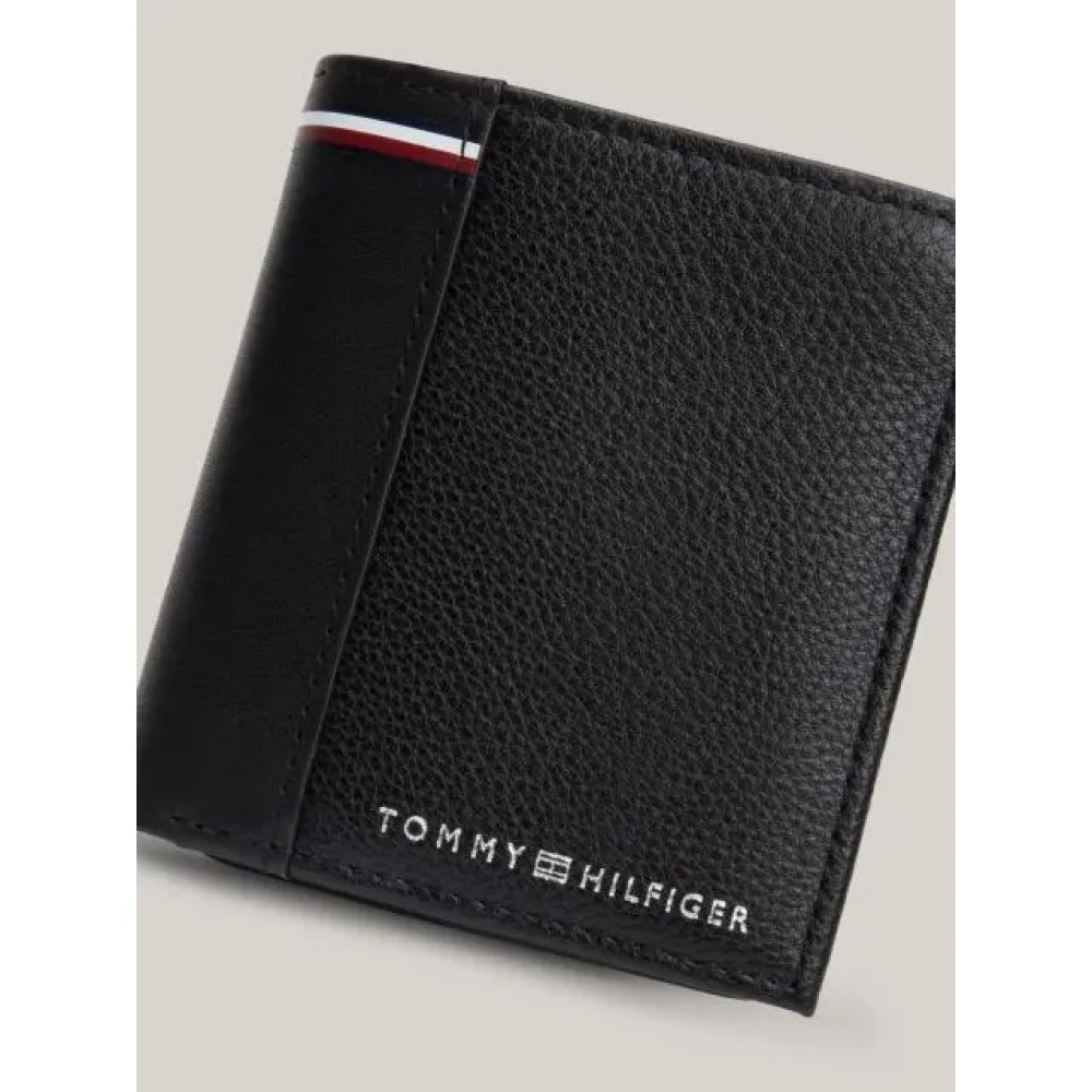 Ανδρικό Πορτοφόλι Tommy Hilfiger Th Transit Trifold AM0AM12518-BDS Μαύρο