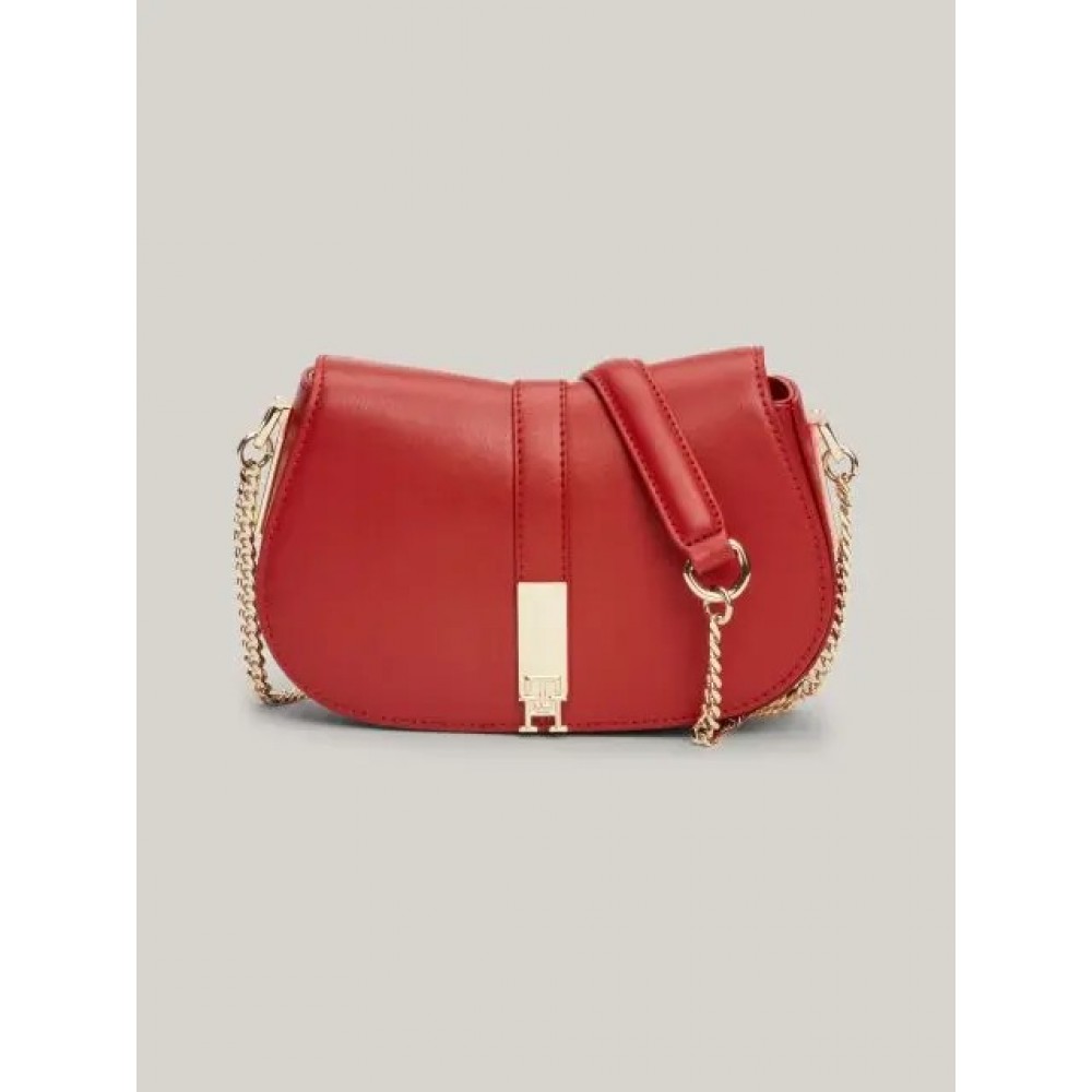 Women Bag Tommy Hilfiger Th Heritage Crossover Chain AW0AW16287-XNN Red