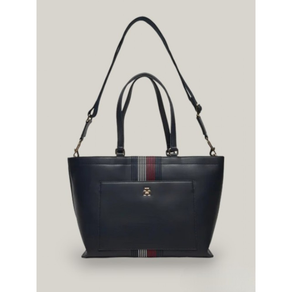 Women Bag Tommy Hilfiger Th Distinct Tote Corp AW0AW16704-DW6 Blue