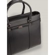 Women Bag Tommy Hilfiger Th Heritage Leather Satchel AW0AW16315-BDS Black