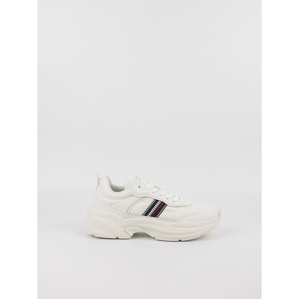 Γυναικεία Sneaker Tommy Hilfiger Chunky Dressy Runner Stripes FW0FW08318-YBL Ασπρο