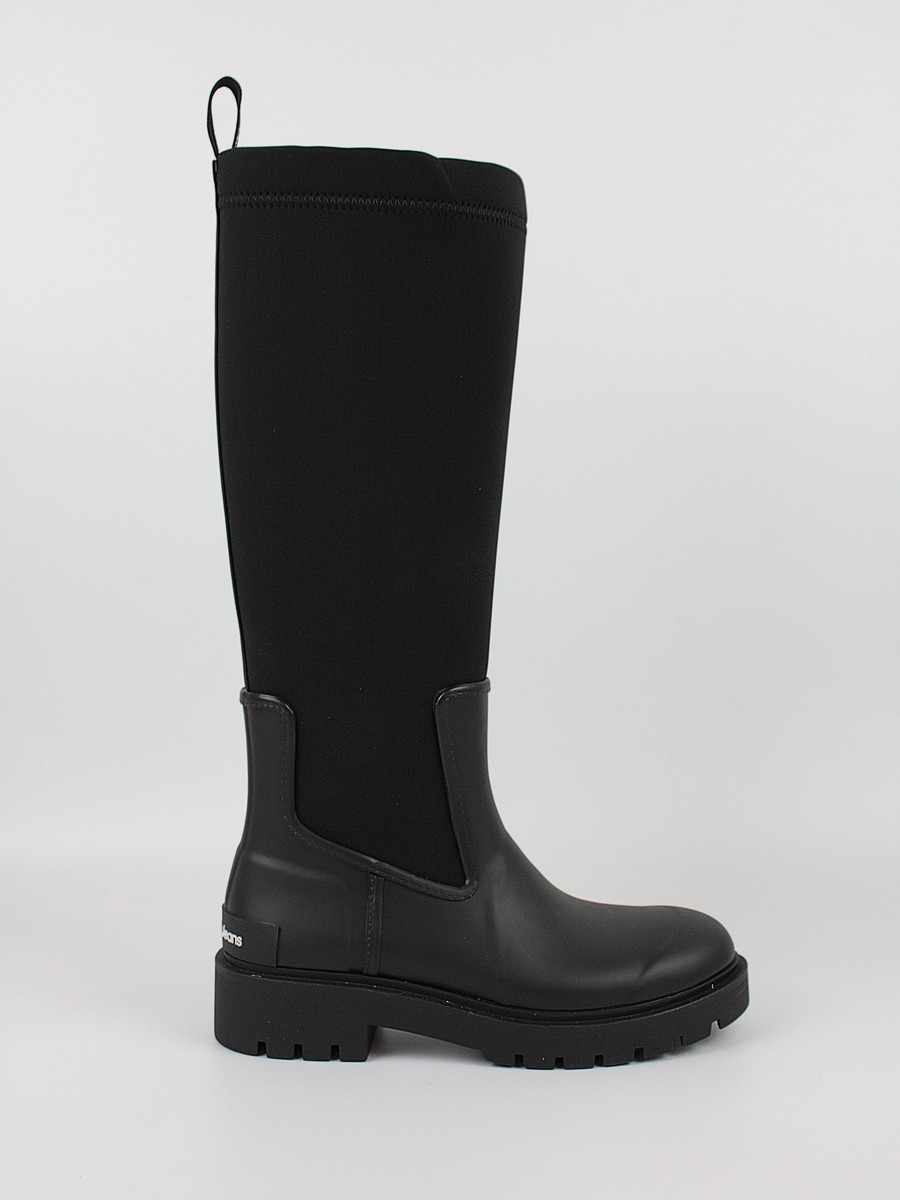 Γυναικεία Μπότα Calvin KLein High Rainboot Neopren YW0YW00838-BDS Μαύρο