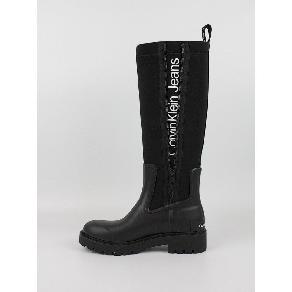 Γυναικεία Μπότα Calvin KLein High Rainboot Neopren YW0YW00838-BDS Μαύρο