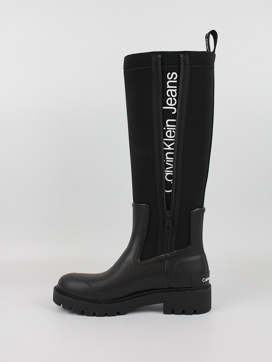 Γυναικεία Μπότα Calvin KLein High Rainboot Neopren YW0YW00838-BDS Μαύρο