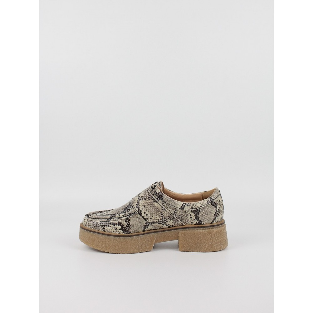 Women Moc Clarks Linoso Monk26178680 Grey Snake