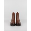 Women Booties Tommy Hilfiger Flag Mid Heel Leather Chelsea FW0FW08163-GPK Light Brown