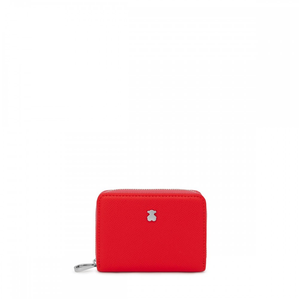 Women's Wallet Tous Monedero M. New Dubai Saffiano 2001690017 Red