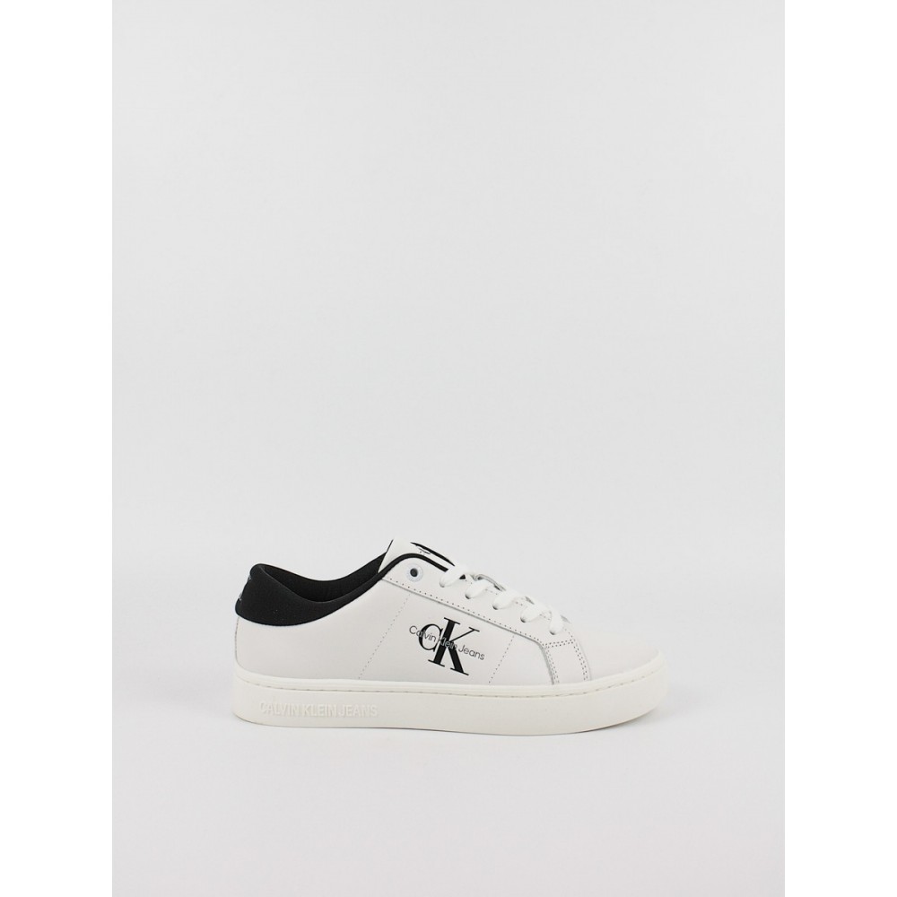 Women Sneaker Calvin KLein Classic Cupsole Low Lace Up Lth Wn YW0YW01444-0GM White