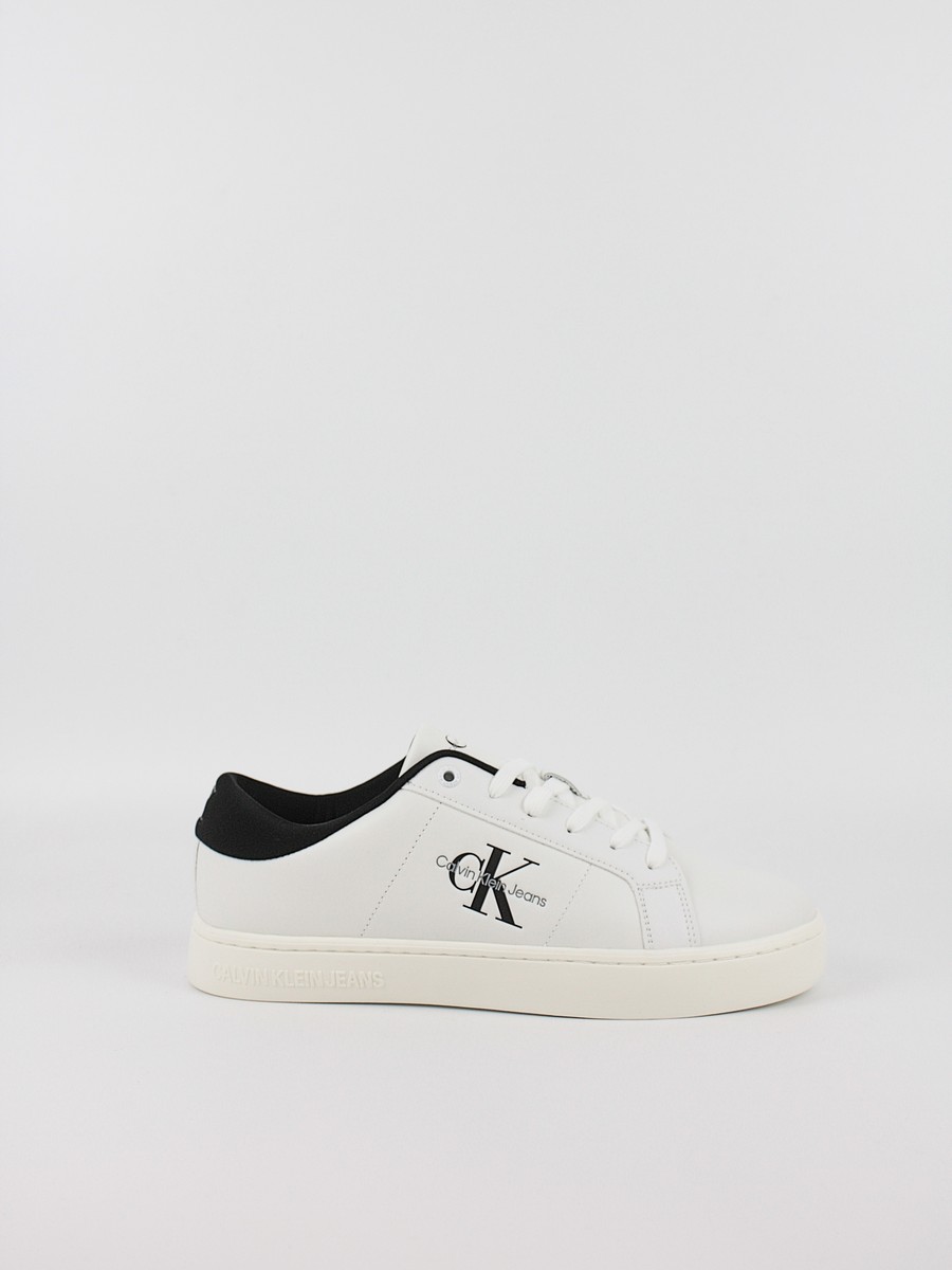 Men Sneaker Calvin KLein Classic Cupsole Low Lace up Lth YM0YM00864-01W White