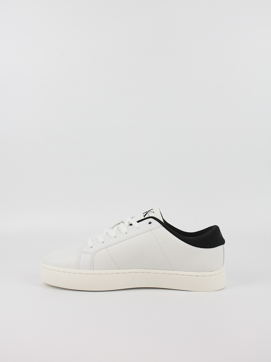 Men Sneaker Calvin KLein Classic Cupsole Low Lace up Lth YM0YM00864-01W White