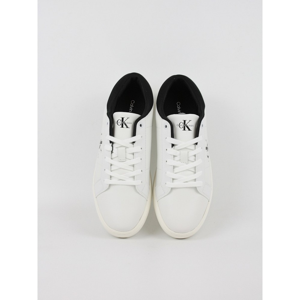 Men Sneaker Calvin KLein Classic Cupsole Low Lace up Lth YM0YM00864-01W White