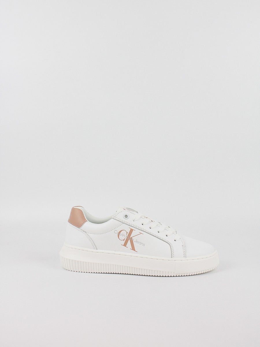 Women Sneaker Calvin KLein Chunky Cupsole Mono Lth Wn YW0YW00823-0K6 White