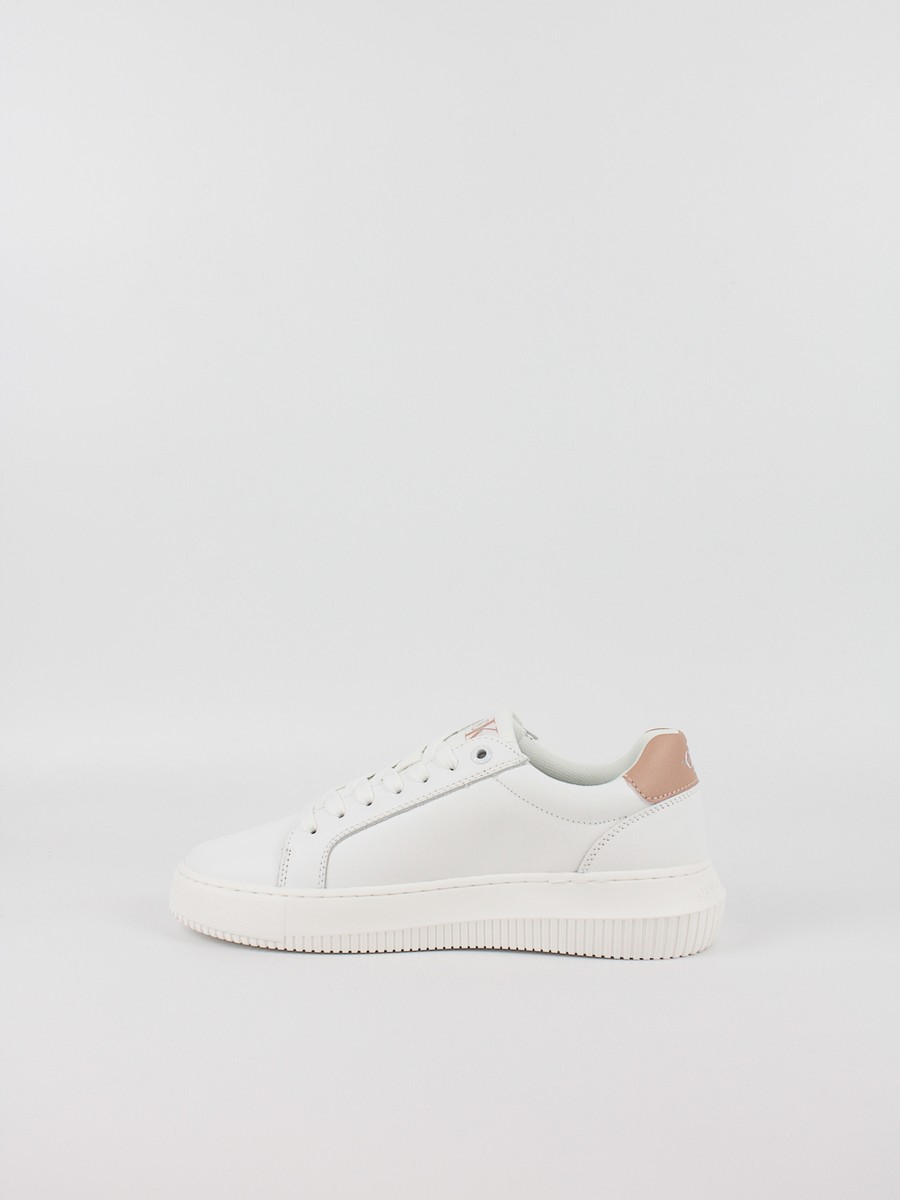 Women Sneaker Calvin KLein Chunky Cupsole Mono Lth Wn YW0YW00823-0K6 White