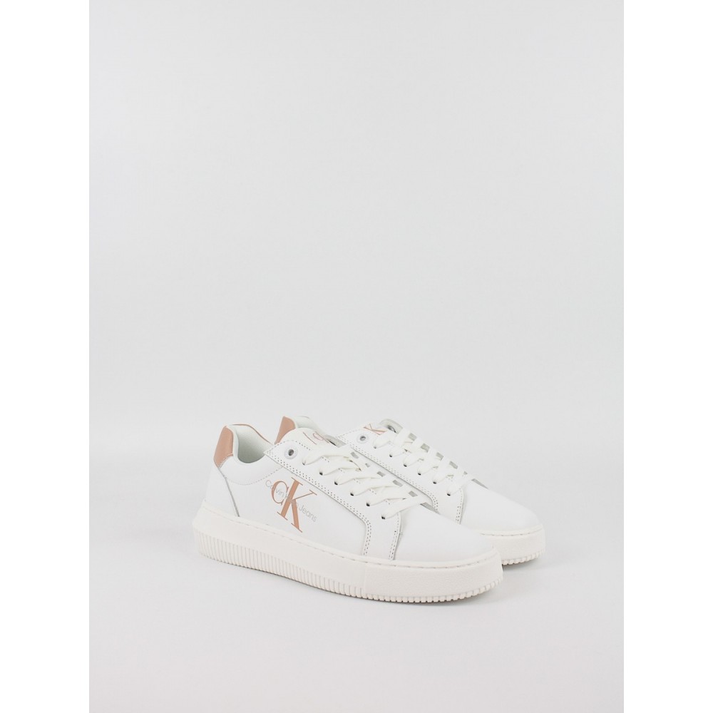 Women Sneaker Calvin KLein Chunky Cupsole Mono Lth Wn YW0YW00823-0K6 White