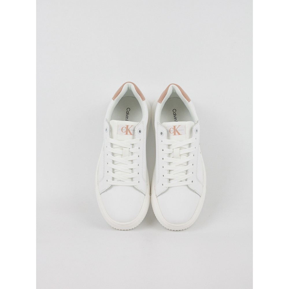 Women Sneaker Calvin KLein Chunky Cupsole Mono Lth Wn YW0YW00823-0K6 White