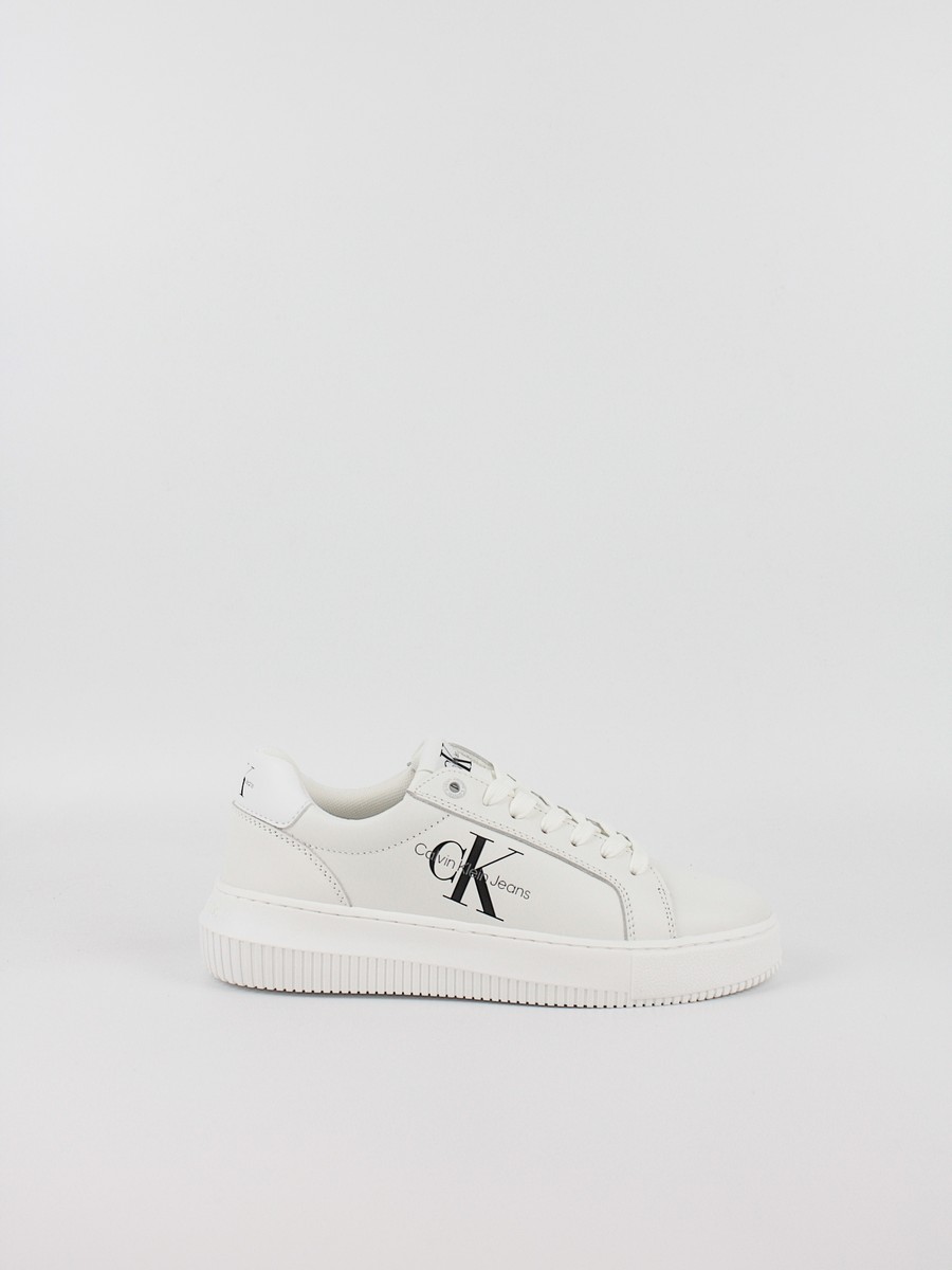 Women Sneaker Calvin KLein Chunky Cupsole Mono Lth Wn YW0YW00823-YBR White