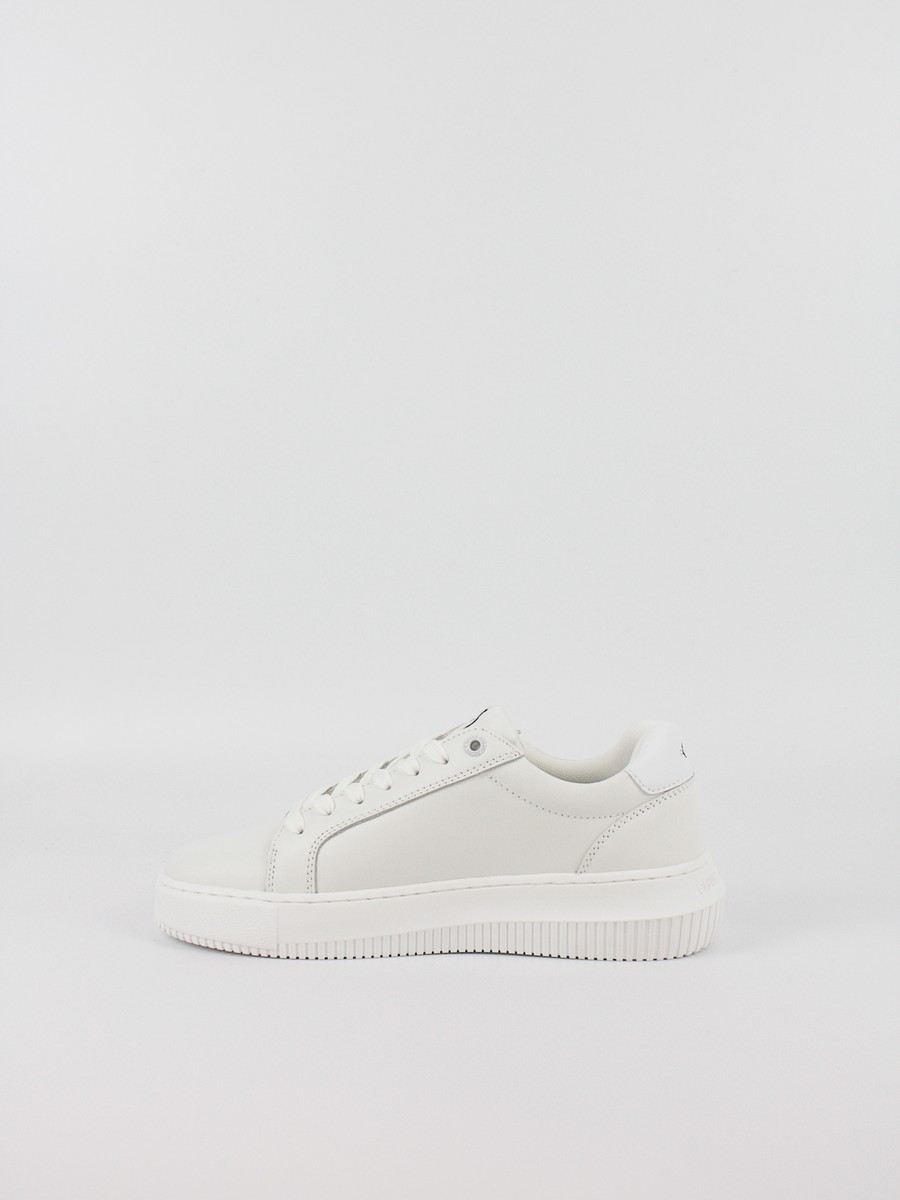 Women Sneaker Calvin KLein Chunky Cupsole Mono Lth Wn YW0YW00823-YBR White