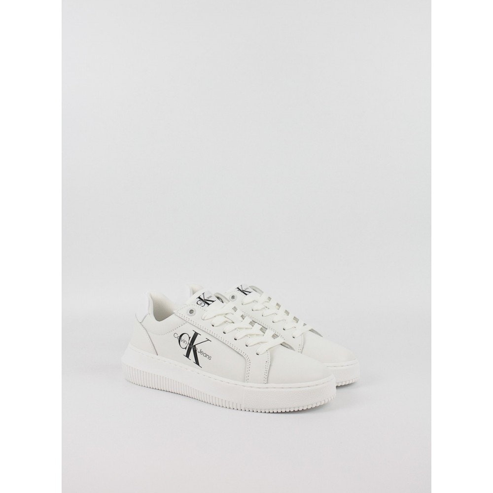 Women Sneaker Calvin KLein Chunky Cupsole Mono Lth Wn YW0YW00823-YBR White