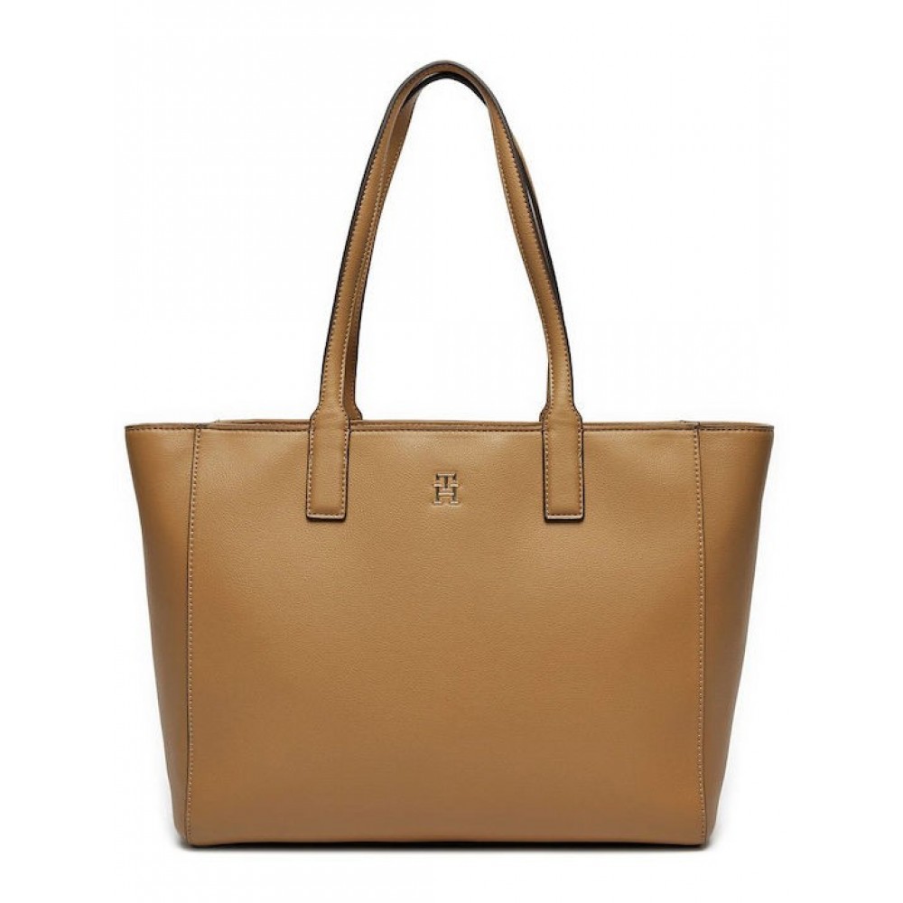 Γυναικεία Τσάντα Tommy Hilfiger Th Soft Logo Tote AW0AW16905-RBC Καμηλό