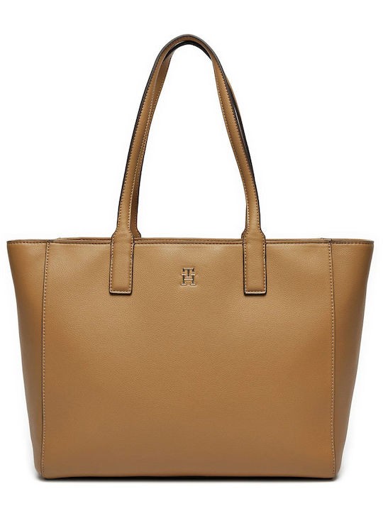 Γυναικεία Τσάντα Tommy Hilfiger Th Soft Logo Tote AW0AW16905-RBC Καμηλό