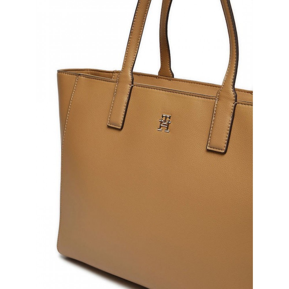 Γυναικεία Τσάντα Tommy Hilfiger Th Soft Logo Tote AW0AW16905-RBC Καμηλό