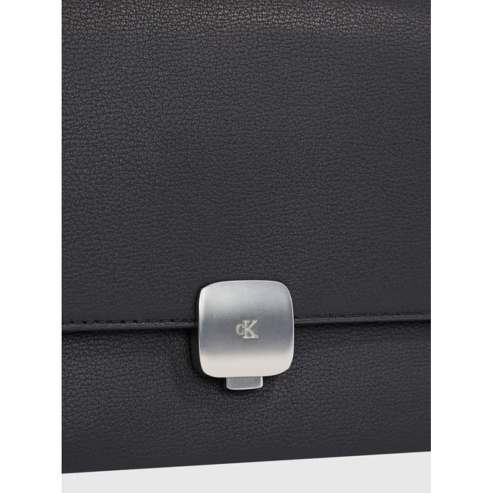 Γυναικεία Τσάντα Calvin Klein Forged Lock Flap Bag K60K612709-BEH Μαύρη