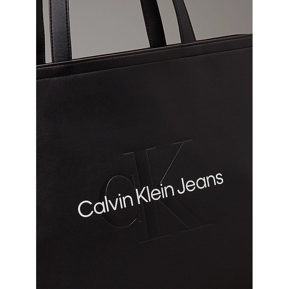 Γυναικεία Τσάντα Calvin Klein Sculpted Slim Tote 34 Mono K60K612222-01R Μαύρη