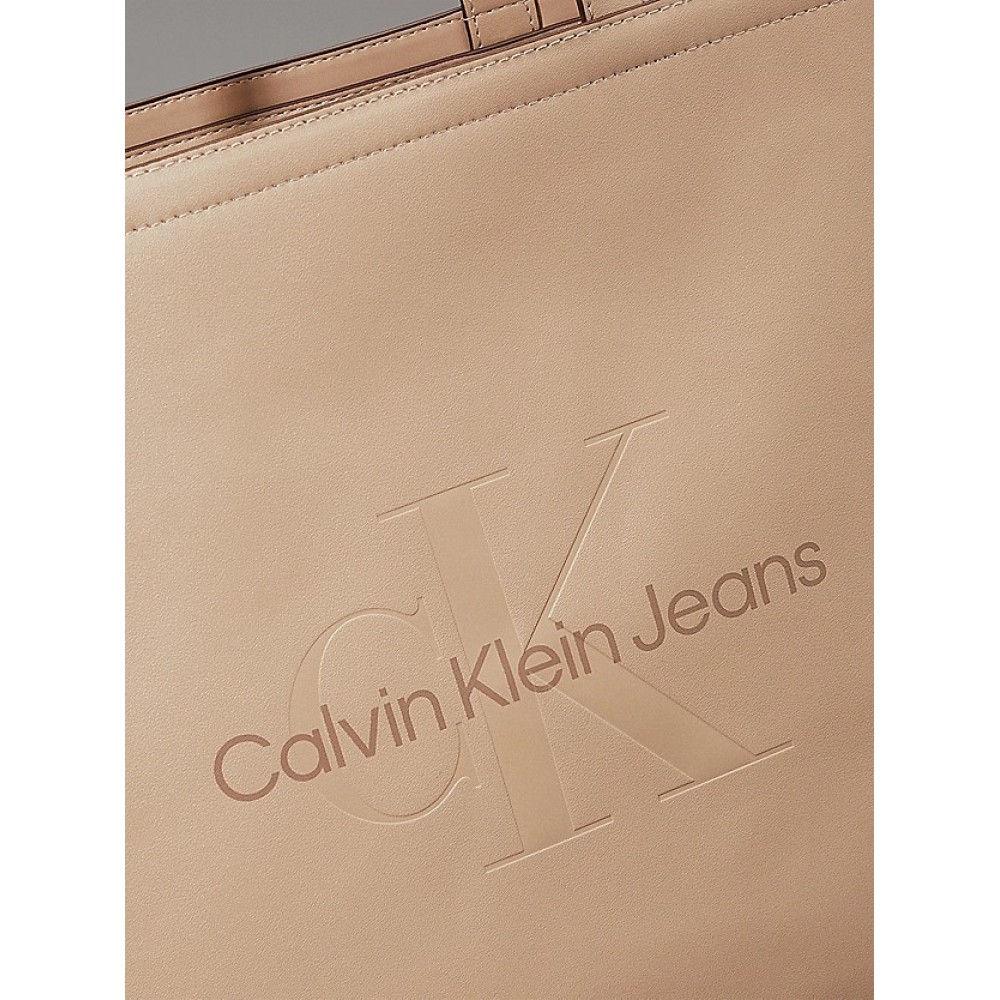 Γυναικεία Τσάντα Calvin Klein Sculpted Slim Tote 34 Mono K60K612222-PBF Μπεζ