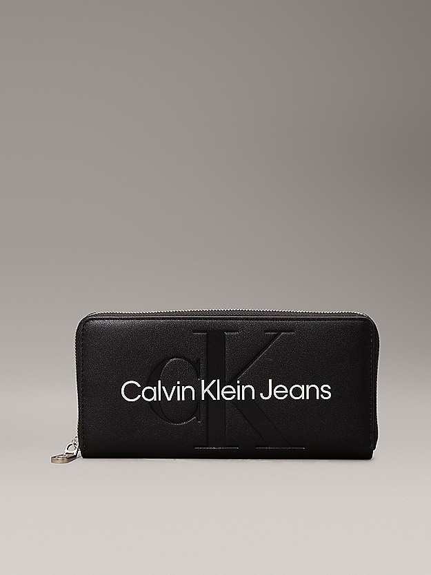 Γυναικείο Πορτοφόλι Calvin Klein Sculpted Zip Around Mono K60K607634-01R Μαύρο