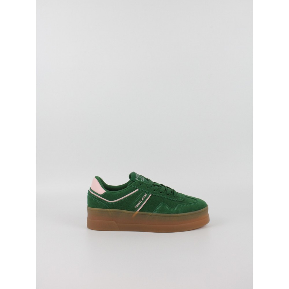 Women Sneaker Tommy Hilfiger The Greenwich Flatform Suede EN0EN02734-L2P Green