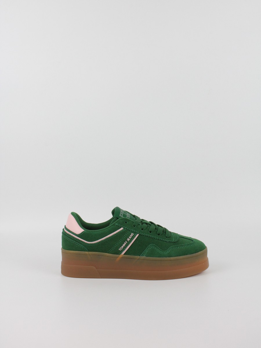 Women Sneaker Tommy Hilfiger The Greenwich Flatform Suede EN0EN02734-L2P Green